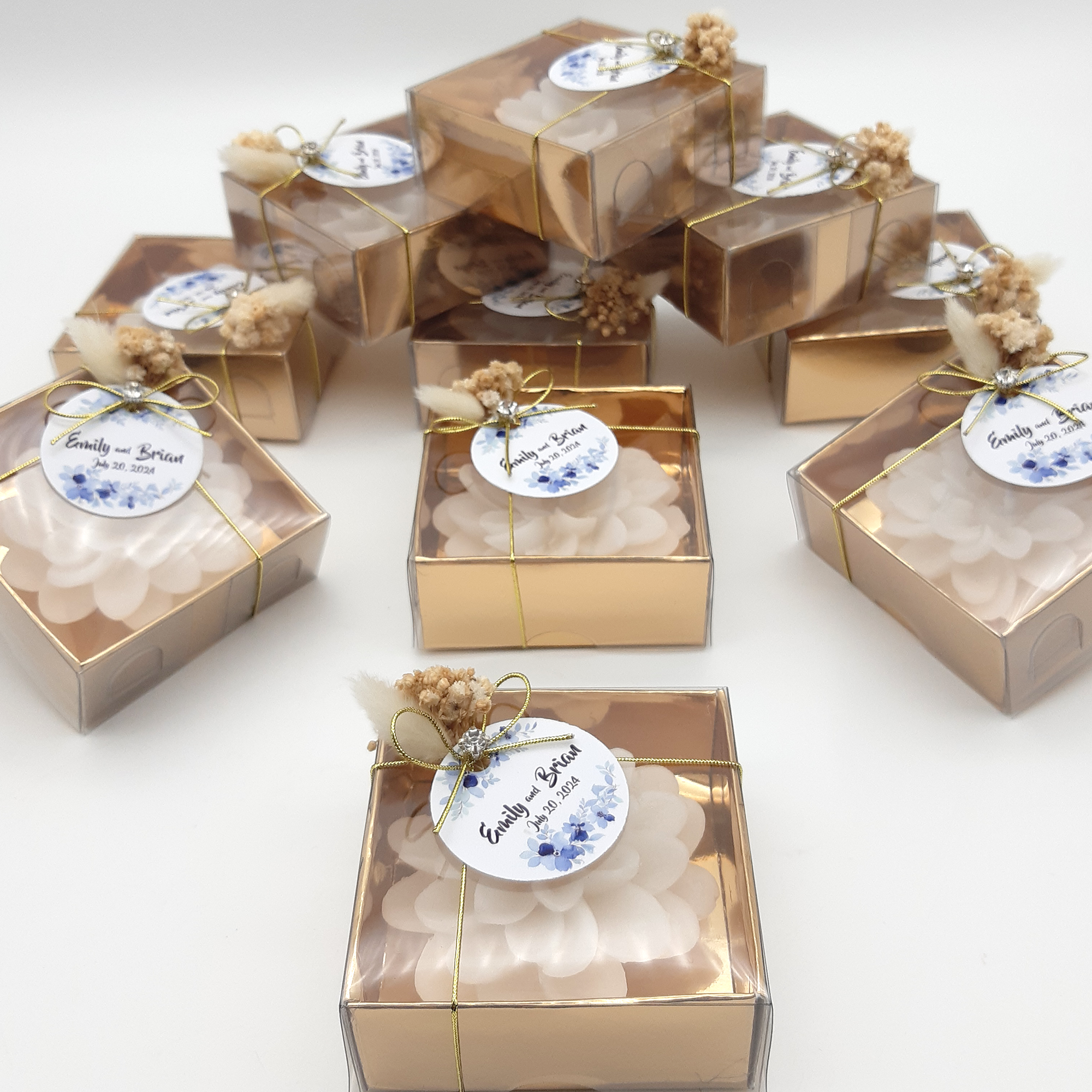 bomboniere matrimonio ospite, forma di fiore di loto candele profumatecresima, anniversario di, compleanno bigliettini bomboniere battesimo, anni ragazzo, comunione,