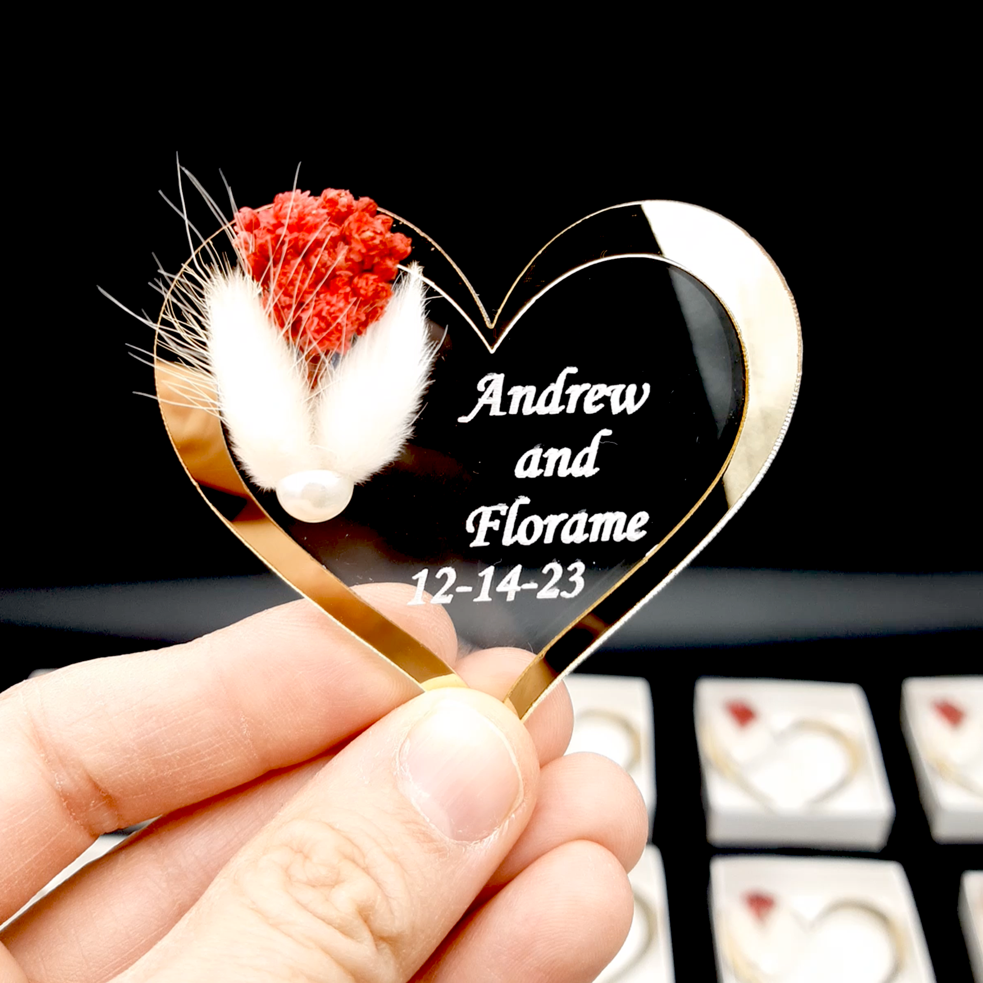 Bomboniere matrimonio, bomboniere battesimo,oro argento acrilico Magnete da Frigorifero comunione cresima, compleanno