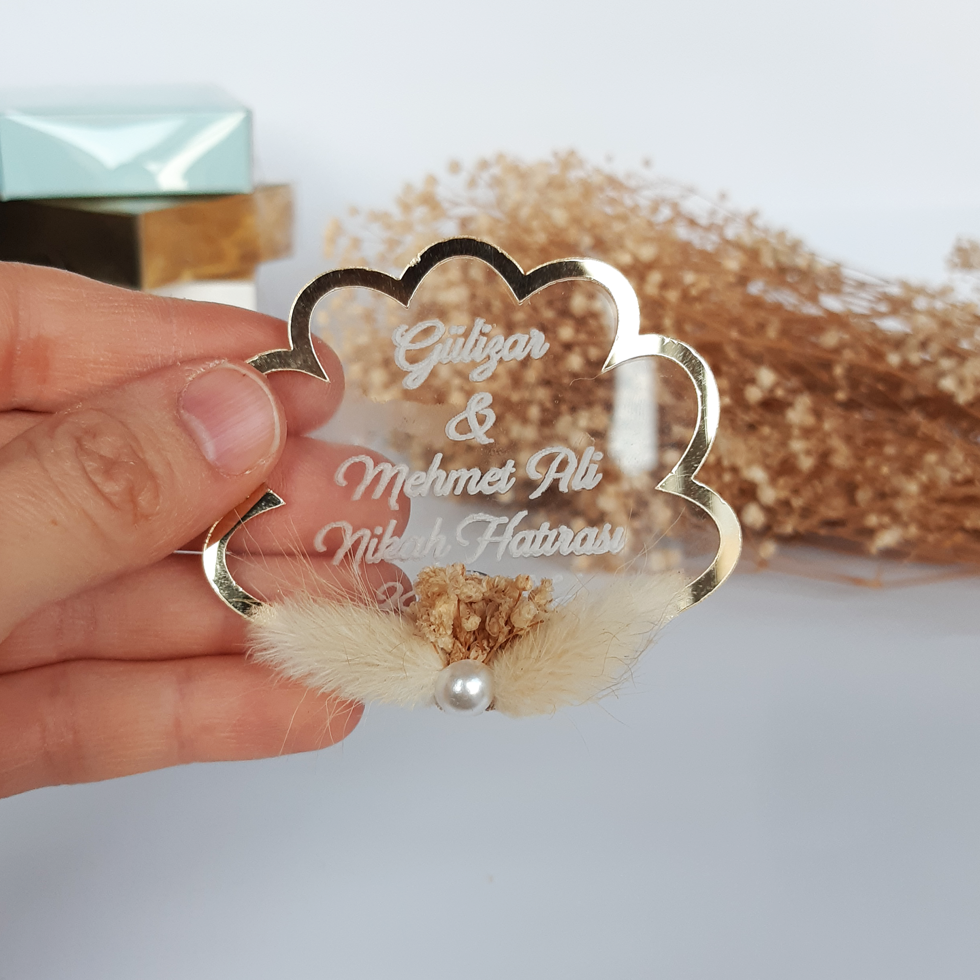 Bomboniere matrimonio ospite, oro argento acrilico Magnete da Frigorifero comunione cresima bomboniere battesimo,, compleanno