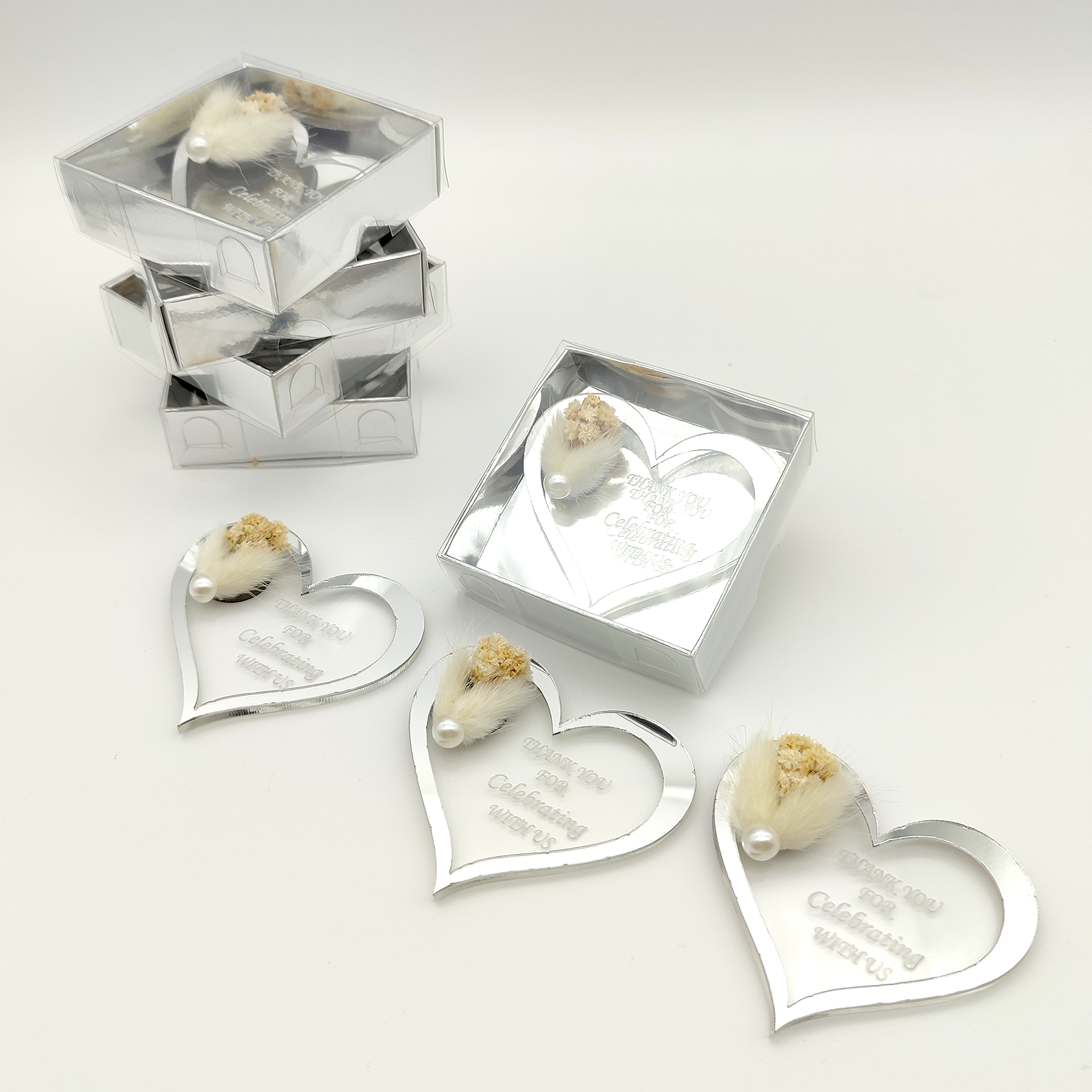 Bomboniere matrimonio ospite, oro argento acrilico Magnete da Frigorifero comunione cresima bomboniere battesimo,, compleanno