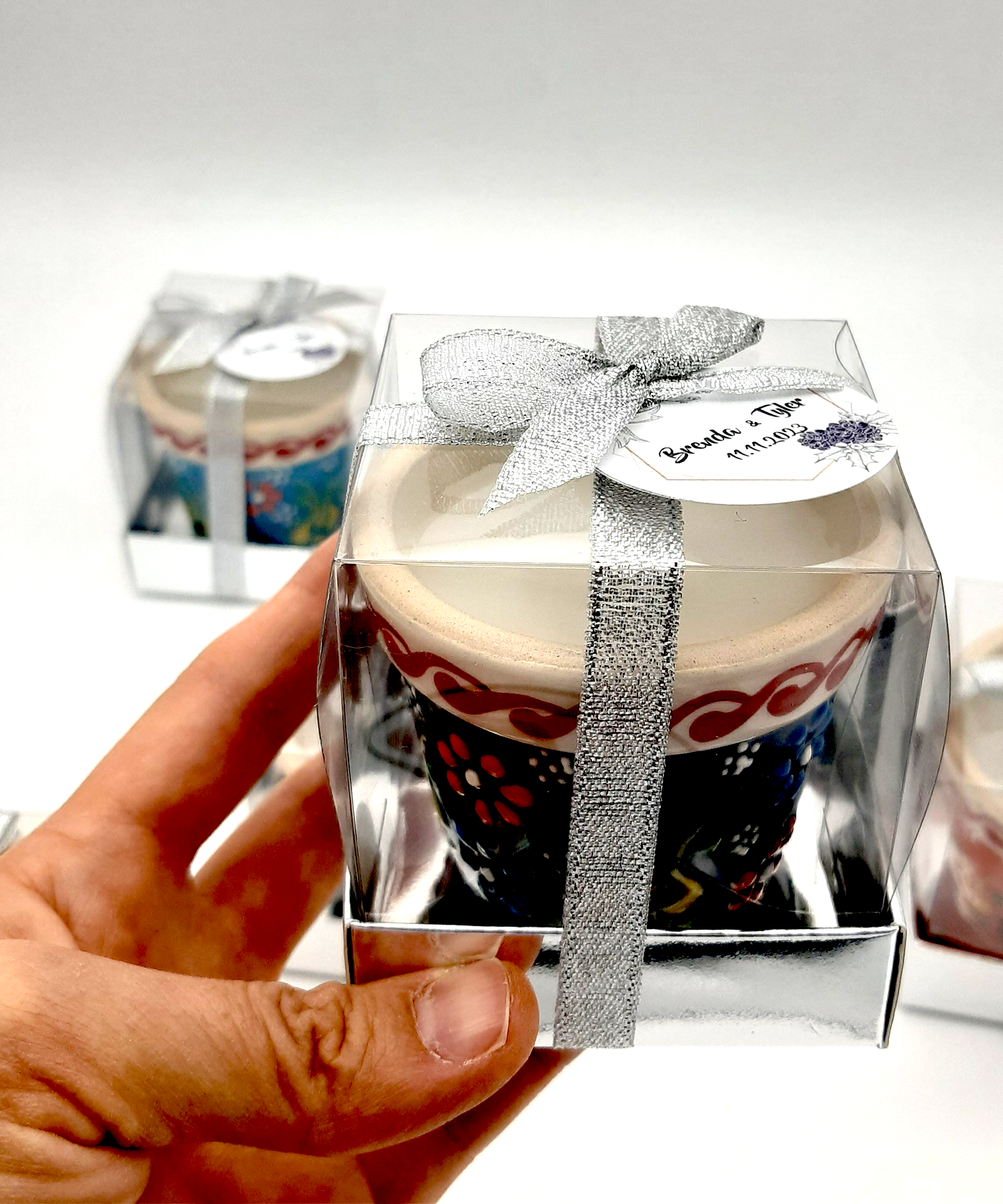 bomboniere matrimonio ospite, candele in ceramica vase per bomboniere battesimo, anni ragazzo, comunione, cresima