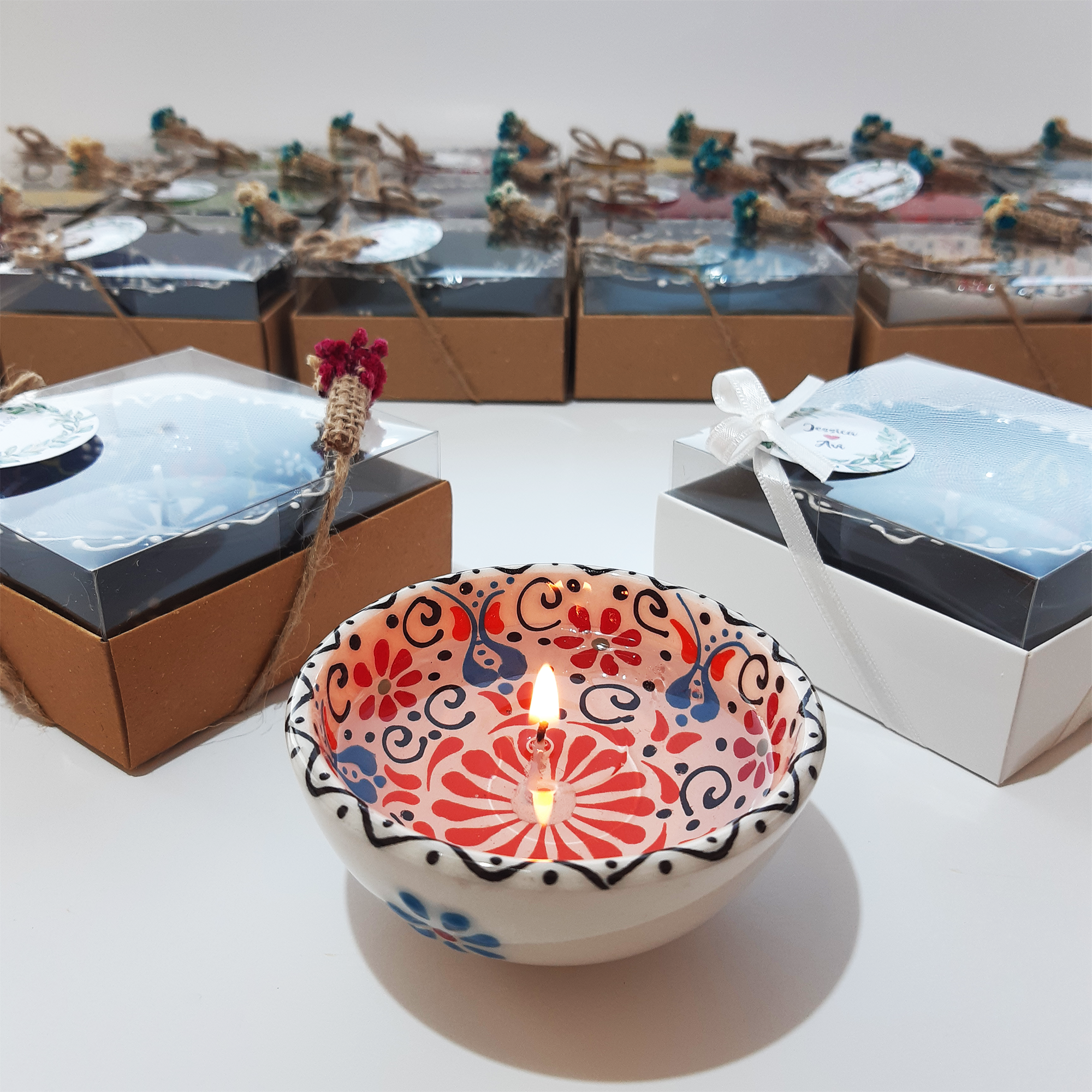 Bomboniere matrimonio,  candela gel in ciotole bomboniera battesimo, comunione, cresima personalizzato