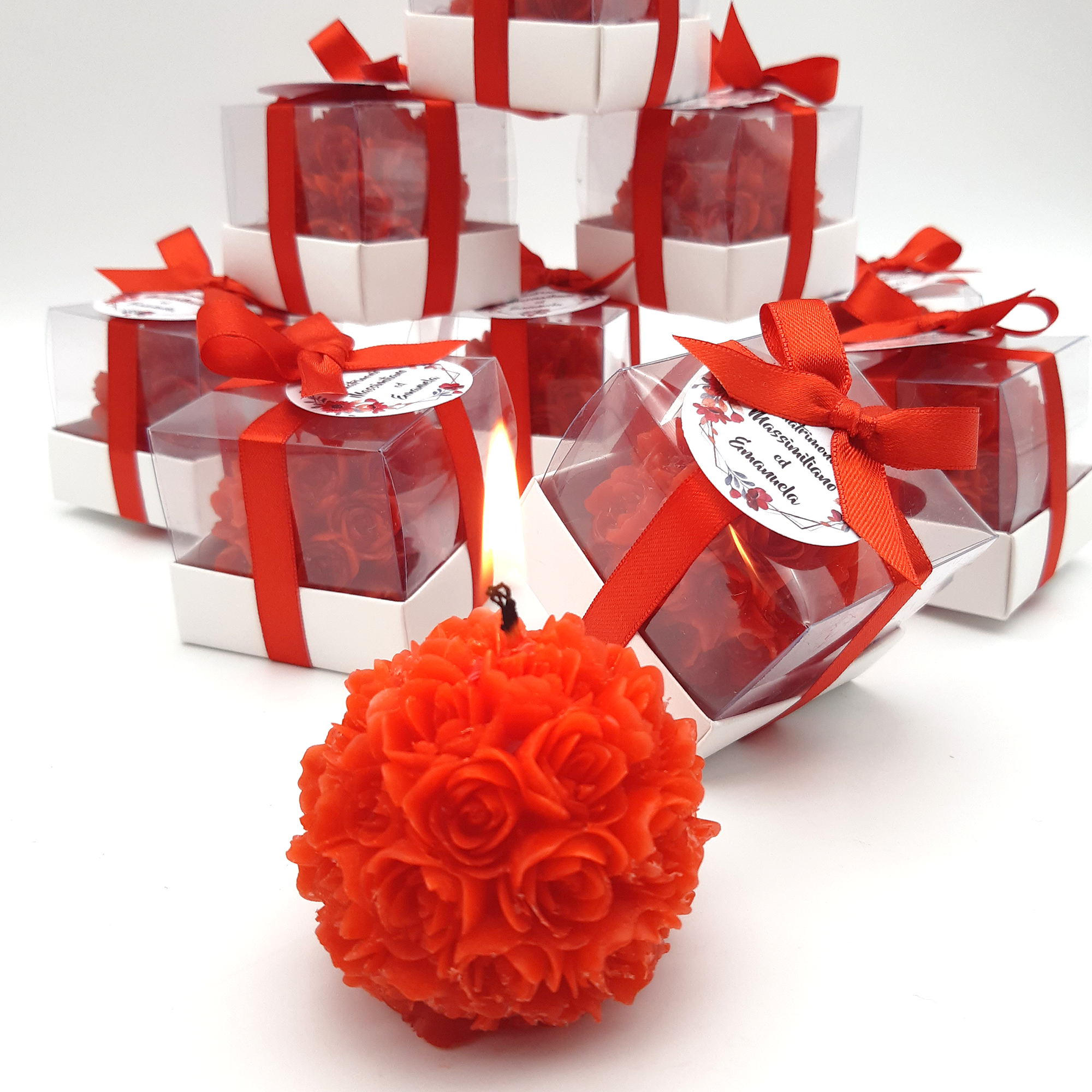 bomboniere matrimonio, candela a forma di rosa profumate bomboniere battesimo, anni ragazzo, comunione, cresima, anniversario di, compleanno bigliettini